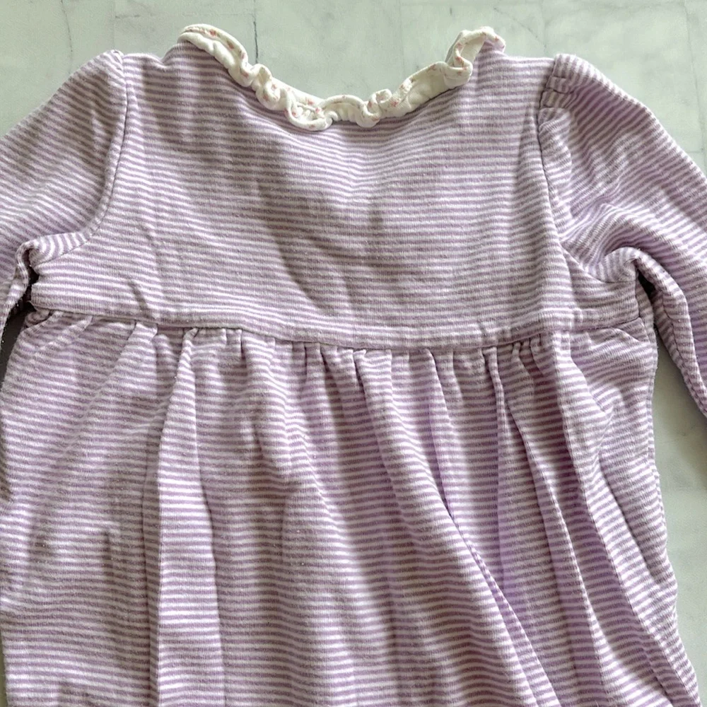 Ralph Lauren Baby Girls Purple Stripe Wrap Front Coverall (9M)